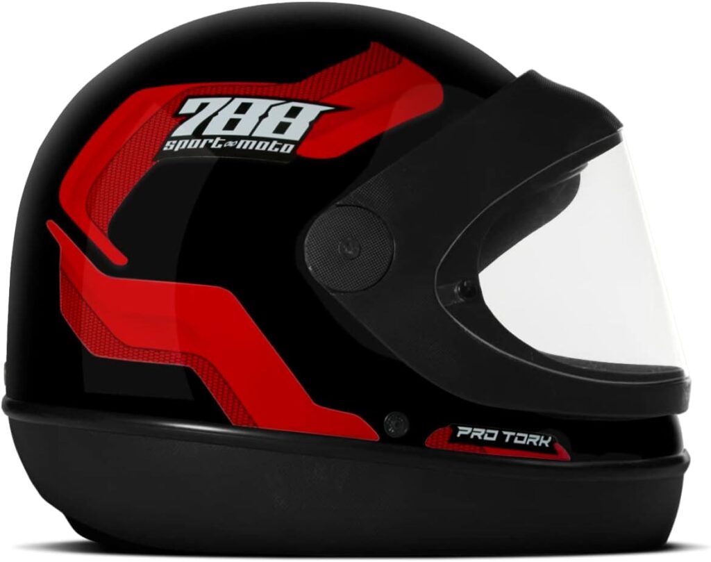 CAPACETE FECHADO PRO TORK SPORT MOTO 788 PRETO - BRANCO TAM. 60