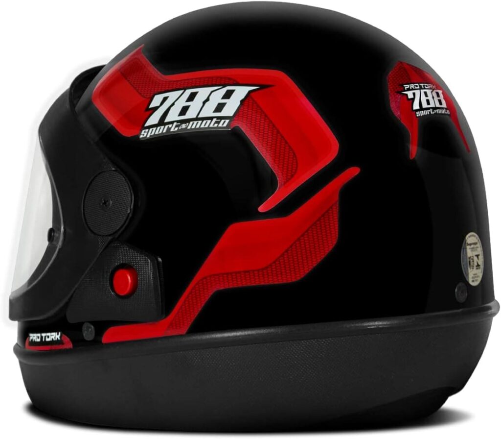 CAPACETE FECHADO PRO TORK SPORT MOTO 788 PRETO - BRANCO TAM. 60