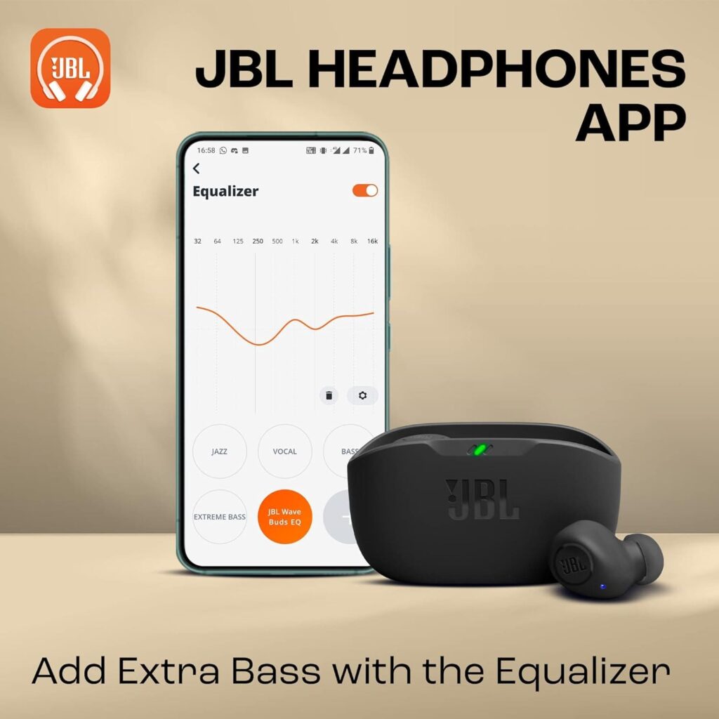 JBL, Fone de Ouvido Sem Fio, Bluetooth, Wave Buds TWS - Preto