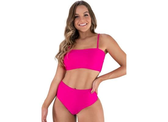Biquini MVB Modas Top Faixa Hot Pants Cintura Alta