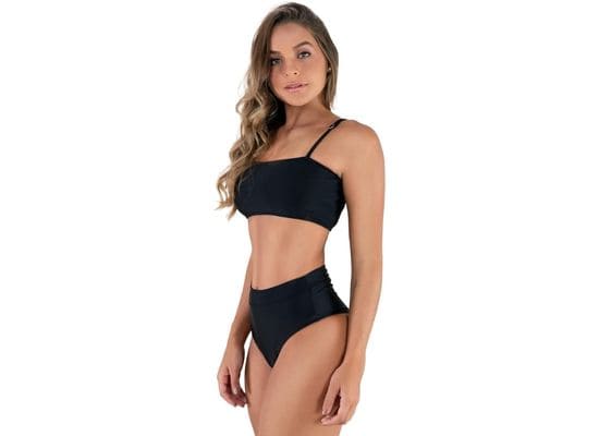 Biquini MVB Modas Top Faixa Hot Pants Cintura Alta