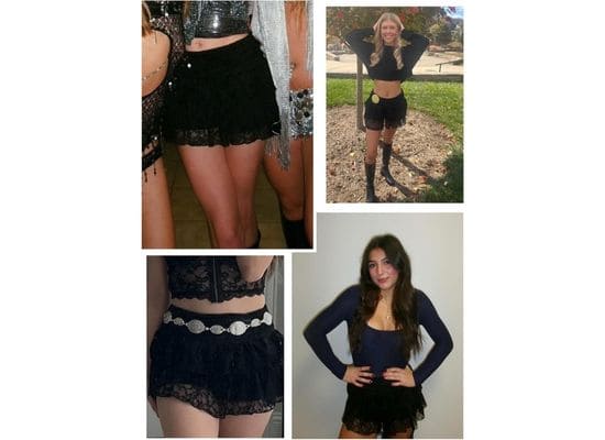 Breoklla Mini saias de renda para mulheres com babados Y2K preto plissado curto micro malha saia