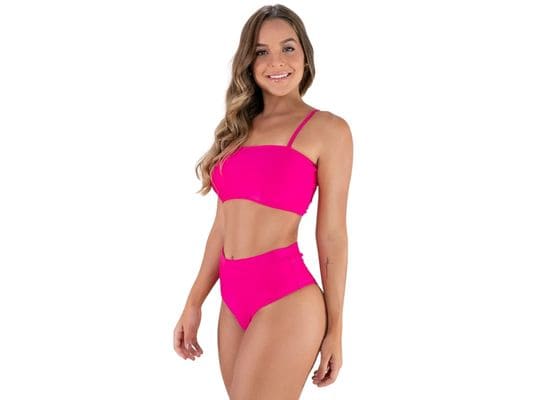 Biquini MVB Modas Top Faixa Hot Pants Cintura Alta