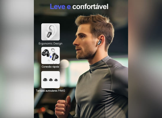 Fones de Ouvido Esportivos IPX5 À Prova D'Água