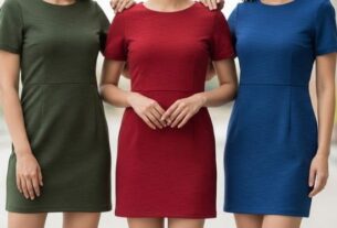 Vestido Curto Decote Transpassado Envelope Soltinho Acinturado Manga Curta Casual Elegante